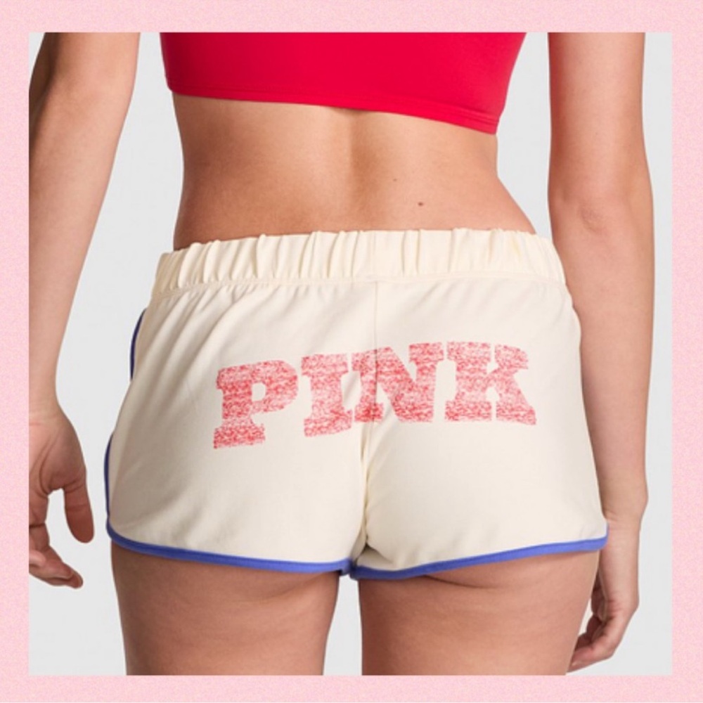 PINK Victoria's Secret Retro 70s Inspired Soft Modal Shorts-Winter White Logo L